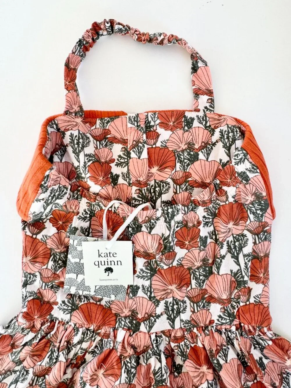 Kate Quinn 4T Girls Dress NWT California Poppy Halter Button Back Organic Cotton
